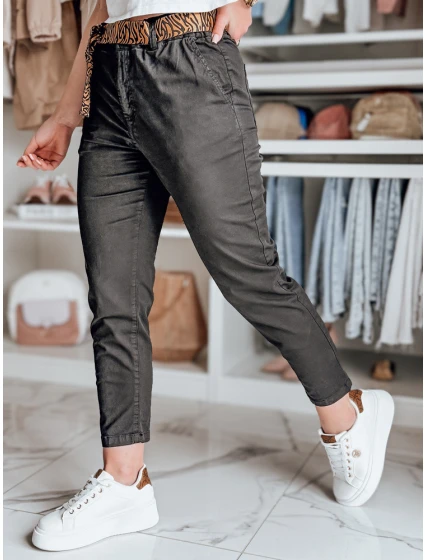 Dámské kalhoty s páskem černé model 21987165 - Dstreet