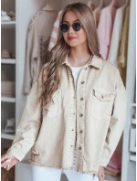 Dámská oversize džínová bunda béžová Dstreet model 21988210 - FashionStreet