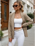 Dámske elegantné sako s rozopínaním v sivej farbe FashionStreet PY0145 Dámske elegantné sako s rozopínaním v sivej farbe FashionStreet PY0145