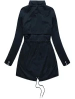 Tmavomodro-šedá obojstranná dámska zimná bunda s kapucňou (w214big) Tmavomodro-šedá obojstranná dámska zimná bunda s kapucňou (w214big)