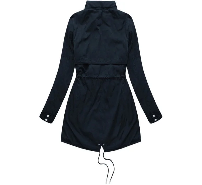 Tmavomodro-šedá obojstranná dámska zimná bunda s kapucňou (w214big) Tmavomodro-šedá obojstranná dámska zimná bunda s kapucňou (w214big)