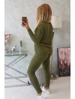 Dvojdielny sveterový set z alpaky vo farbe khaki