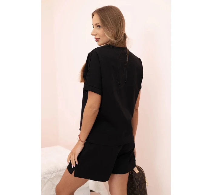 Dámsky set punto s krátkymi rukávmi a šortkami čierny Dámsky set punto s krátkymi rukávmi a šortkami čierny