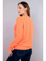 Dámsky detský sveter z alpaky s dlhými rukávmi oranžový Dámsky detský sveter z alpaky s dlhými rukávmi oranžový