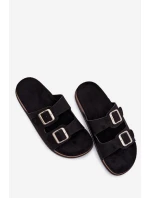 Dámské pantofle s přezkami Černé Oliena