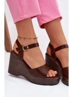 Dámské sandály na platformě Eko kůže Čokoládové Parilisse