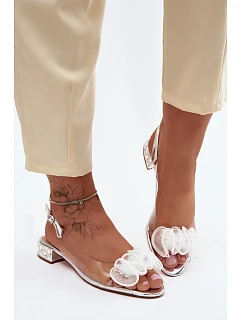 Dámské sandály Průhledné s krystaly model 22140818 Stříbrné - D&A