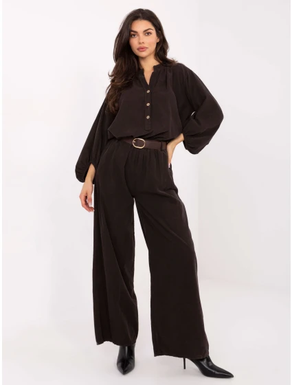 Spodnie IT SP model 21722835 ciemny brązowy - FPrice Spodnie IT SP model 21722835 ciemny brązowy - FPrice