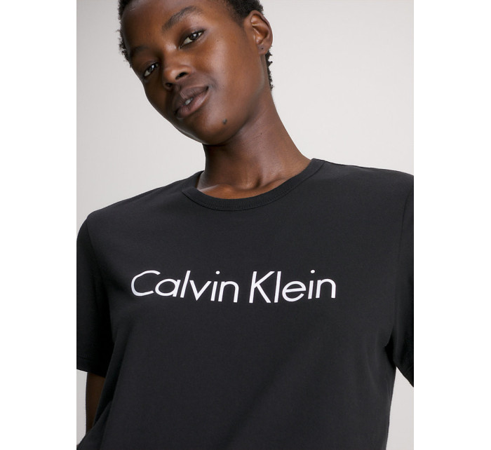 Dámske pyžamové tričko Pyjama Top Comfort Cotton S/S CREW NECK 000QS6105E001 čierna - Calvin Klein