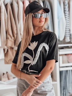 Dámské tričko oversize s 3D efektem černá Dstreet model 21983071 - FashionStreet