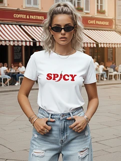 Tshirt damski bawełniany z nadrukiem biały model 22264284 - FashionStreet