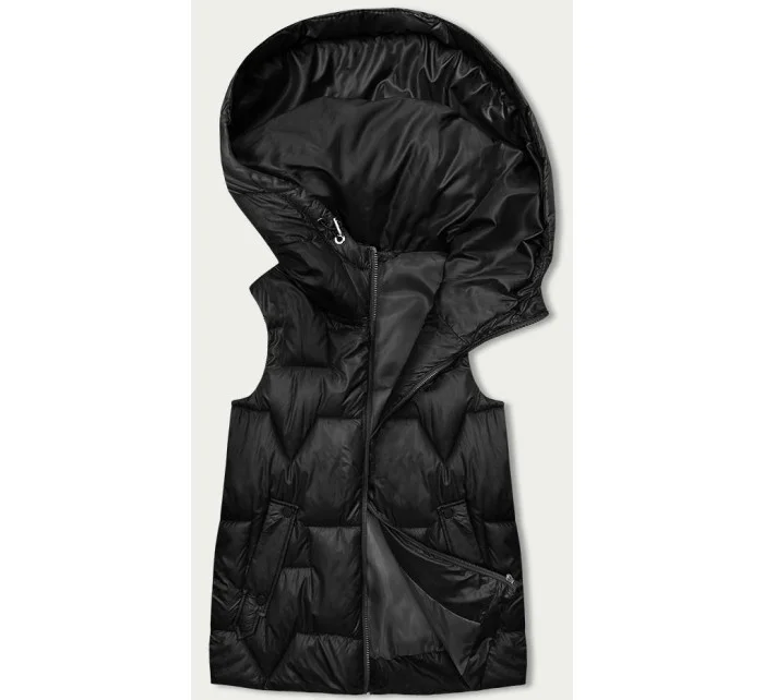 Černá dámská vesta s kapucí model 18838446 - S'WEST