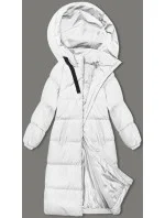 Biela dlhá hrubá dámska bunda s kapucňou (5M3163-281) Biela dlhá hrubá dámska bunda s kapucňou (5M3163-281)