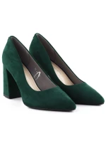 Zelené semišové lodičky na jehlovém podpatku Sergio model 21906157 - LEONE