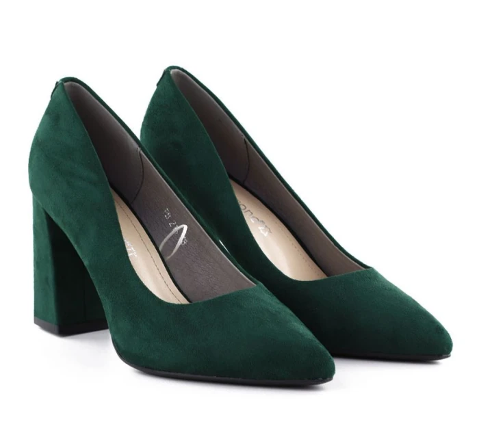 Zelené semišové lodičky na jehlovém podpatku Sergio model 21906157 - LEONE