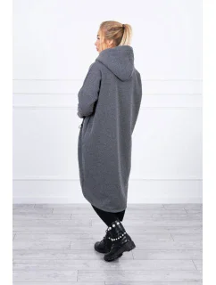 Zateplená dlhá mikina v grafitovej melanžovej farbe