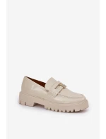 Lakierowane Mokasyny Damskie Z Przypinką Miś Beżowe Wulinea Lakierowane Mokasyny Damskie Z Przypinką Miś Beżowe Wulinea