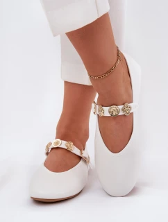 Dámské Baletky S Páskem A Zlatými Bílé model 21699403 - Boto