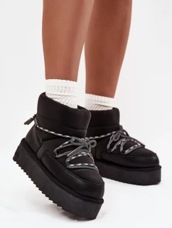 Sněhule na platformě model 21714033 Černé - D.Franklin