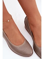 Dámské polobotky na platformě model 22067181 tmavě béžové - VINCEZA