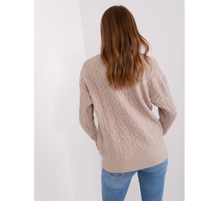 Sweter AT SW model 18884796 beżowy - FPrice Sweter AT SW model 18884796 beżowy - FPrice