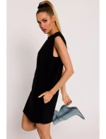 Mini šaty s na ramenou černé model 19660932 - Moe