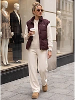 Kamizelka damska pikowana ze stójką bordowa model 22354112 - FashionStreet