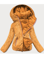 Dámska krátka bunda 2 v 1 v horčicovej farbe (H1029-37)
