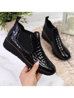 Kožené boty z kůže W černé model 21363356 - Rieker