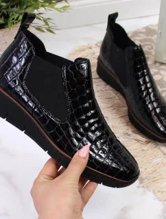 Kožené boty z kůže W černé model 21363356 - Rieker