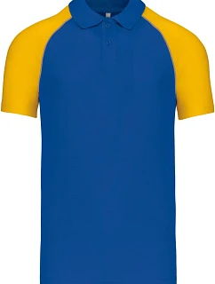 Kariban K 226 Baseballové polo tričko z piqué 20.K226 kráľovská modrá/biela/žltá