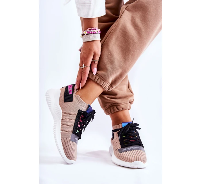 Damskie Wsuwane Sportowe Buty Sneakersy Beżowe Klayra