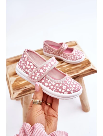 Dětské balerínky na suchý zip v růžové model 21610949 - Boto