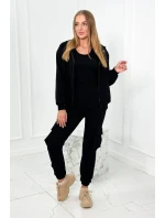 Set 3 v 1 mikina + top + nohavice čierny Set 3 v 1 mikina + top + nohavice čierny