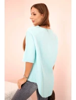 Dámska mušelínová košeľa s mätovým gombíkom