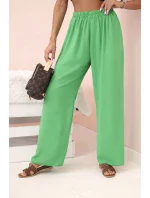 Kalhoty s širokým nohavicí světle zelené Kalhoty s širokým nohavicí světle zelené