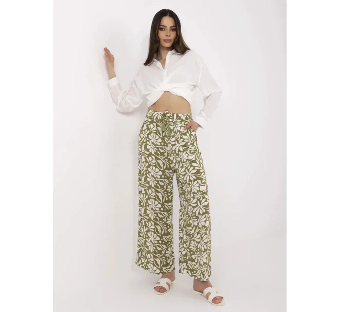 Nohavice D73771M62237H olivovo zelené