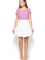 Dámska blúzka K411 Fialová s bielym vzorom - Katrus