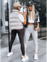 Dámské žebrované legíny LOOK AT ME světle šedé Dstreet model 21970540 - FashionStreet