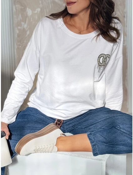 Dámska blúzka oversize ICONIQ biela FashionStreet RY2694