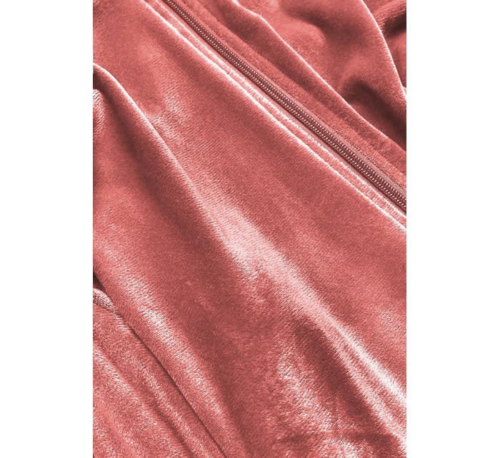 Dámsky velúrový dres v tehlovej farbe s lampasmi (81223)
