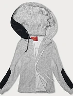 Dámska pruhovaná mikina svetlo šedá (AMG-311)