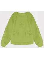 Teplá dámská mikina v barvě s mašlemi model 19742934 - MADE IN ITALY