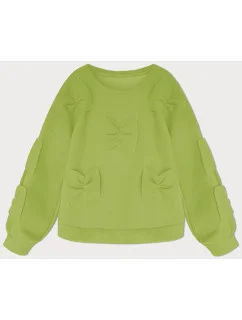 Teplá dámská mikina v barvě s mašlemi model 19742934 - MADE IN ITALY