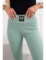 Pruhované legíny s vysokým pasem tmavě mátové Pruhované legíny s vysokým pasem tmavě mátové