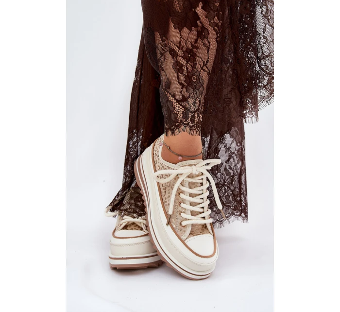 Dámské Tenisky Na Masivní Platformě model 21691040 Béžové - S.Barski