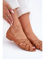 Skórzane Baleriny Z Odkrytymi Palcami Maciejka 06908-29/001-1 Brązowe