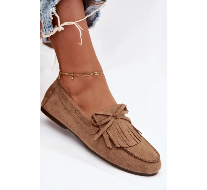 Dámské mokasíny s třásněmi světle hnědé Janelisse