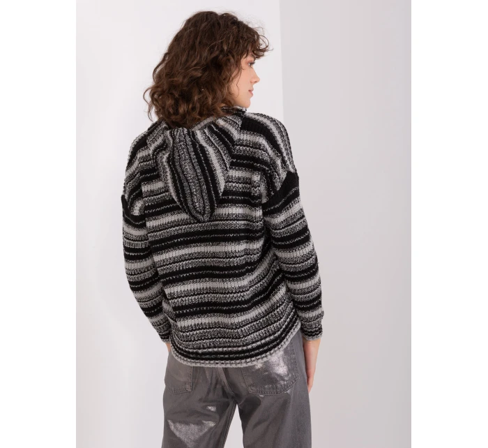 Sweter BA SW model 21326967 szaro czarny - FPrice Sweter BA SW model 21326967 szaro czarny - FPrice