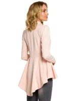 Asymetrický frak s golierom a zapínaním na gombíky M165 - čierny - Moe